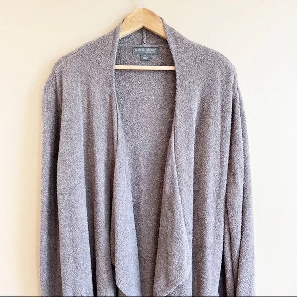 BAREFOOT DREAMS Taupe Cozychic Lite Island Wrap Cardigan size 2X MSRP $110 - Picture 3 of 9